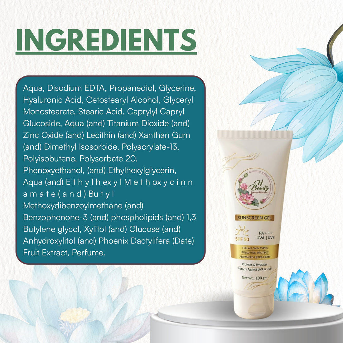 SPF50 Sunscreen Gel