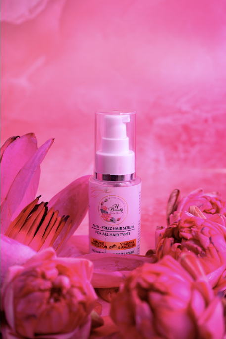 H Beauty Anti-Frizz Hair Serum - Vitamin E & Argan Oil for All Hair Types (50ml)