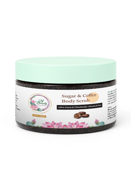 H Beauty Sugar & Coffee Body Scrub - 100% Natural Handmade Chemical-Free (200gm)