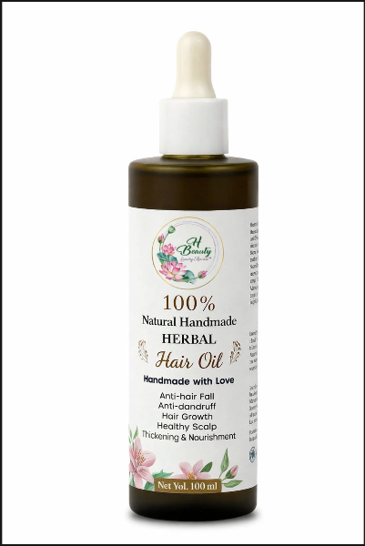 H Beauty 100% Natural Handmade Herbal Hair Oil - Ayurvedic Formula (100ml)