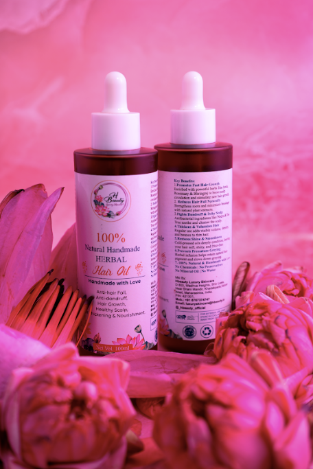 H Beauty 100% Natural Handmade Herbal Hair Oil - Ayurvedic Formula (100ml)